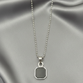Octagon Pendant Necklace – Sleek Black Inlay for Men
