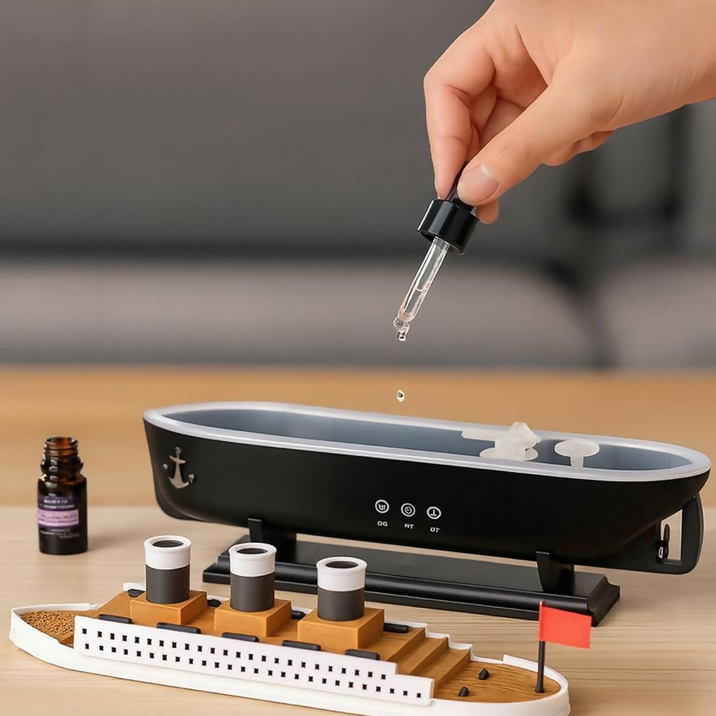 Ship Design Jellyfish Aroma Diffuser & Cool Mist Humidifier with LED Ambient Lights