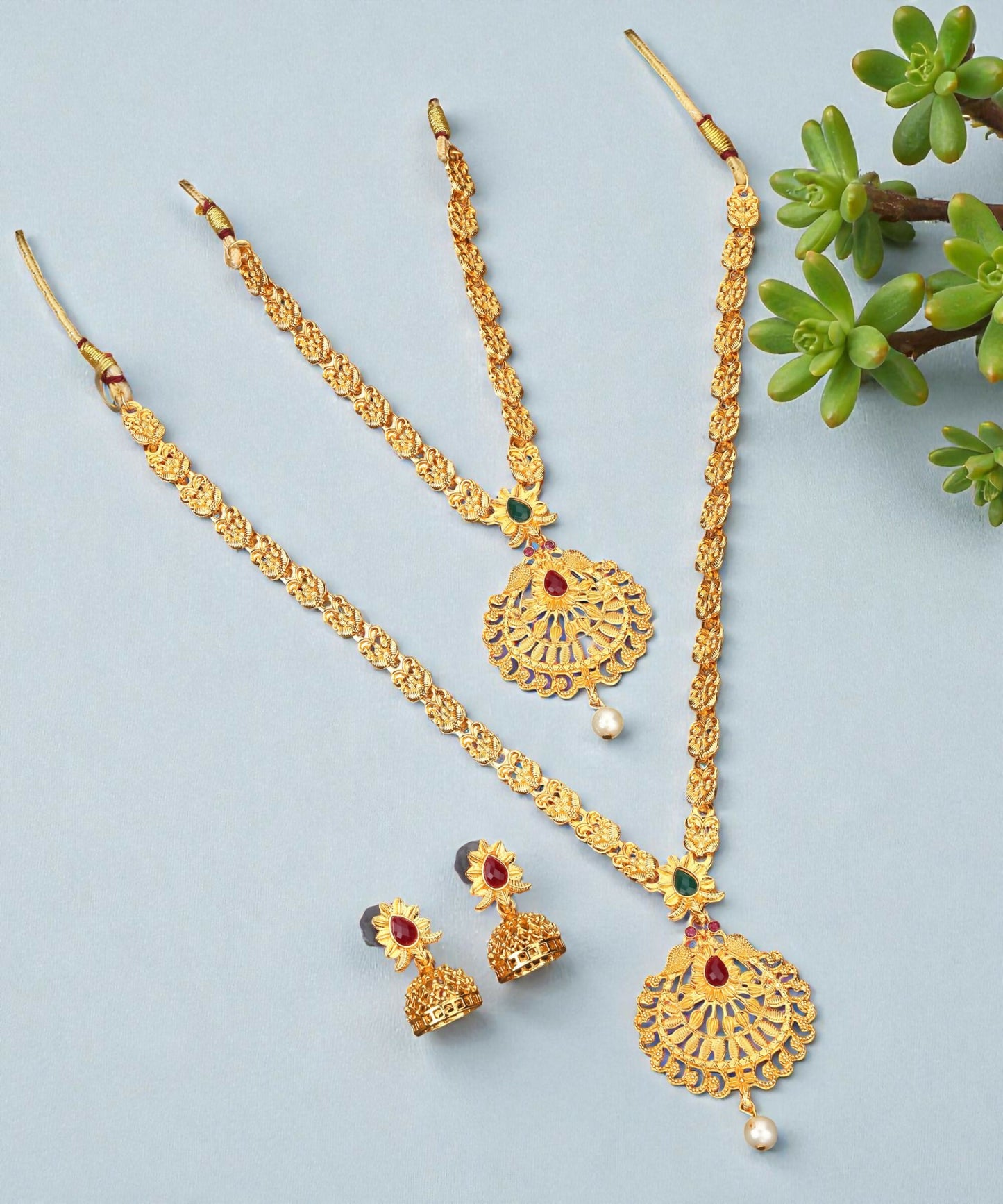 Temple Jewellery Lakshmi Coin Choker with Jhumka Earrings