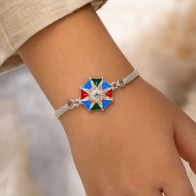 Star Shaped Rakhi Vibrant Central Stone for Raksha Bandhan (5pcs)