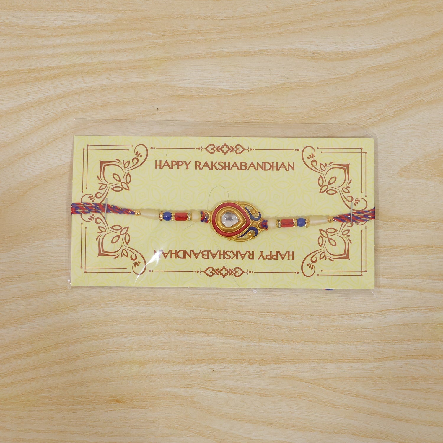 Kundan Stone Beaded Rakhi Classic Design for Raksha Bandhan (5pcs)