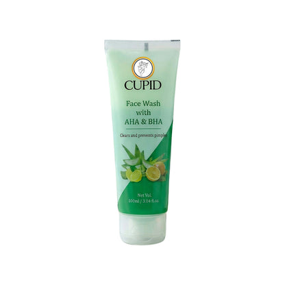 AHA BHA Face Wash Gel Deep Clean Pimple Control Skin Care Cleanser (100 Ml)
