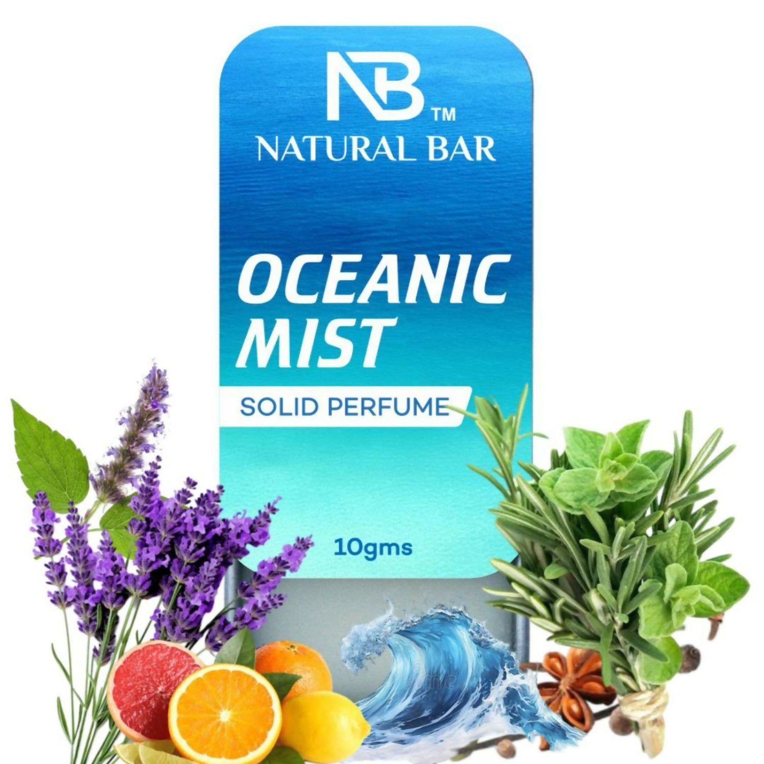 Natural Bar Oceanic Mist Solid Perfume | Alcohol Free Cologne for Men & Women | Strong & Lasting Fragrance | Gifting Set for Him & Her