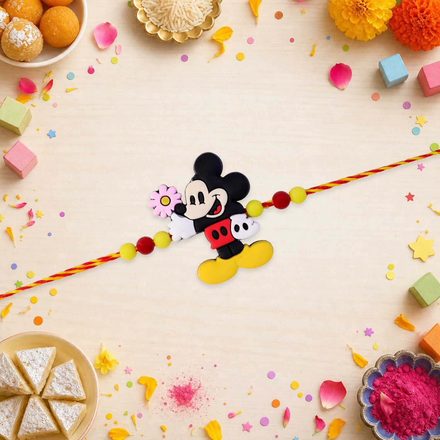 Kids Rakhi Cute Cartoon Mouse Design for Brother (10pcs)