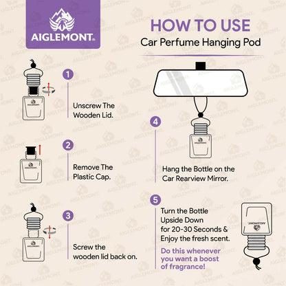 Royal Lavender Car Perfume Hanging Pod Long Lasting Air Freshener Premium (10ml)