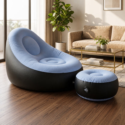 Inflatable Sofa Chair with Footstool and Pump Set