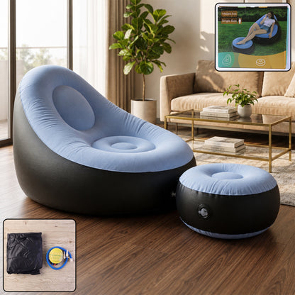 Soft flocked surface Inflatable Air Chair Set