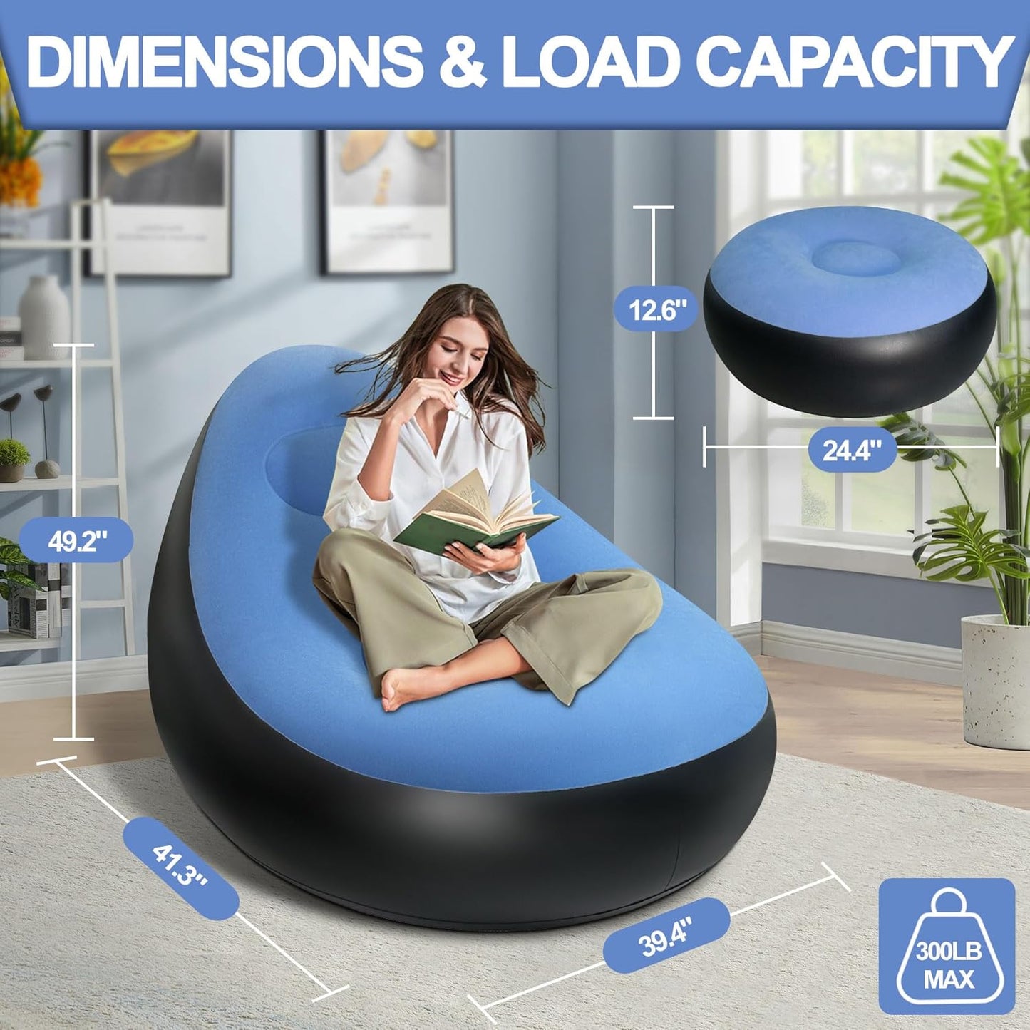 Size dimensions of Inflatable Sofa Chair Set