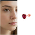 Ruby Red Nosepin Stud – Rose Gold Plated with Flat Back Comfort
