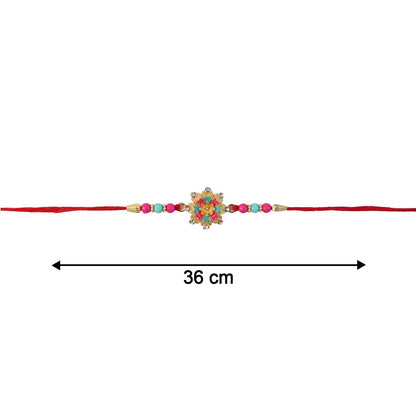 Pink Floral Mandala Rakhi Festive Thread for Raksha Bandhan (5pcs)