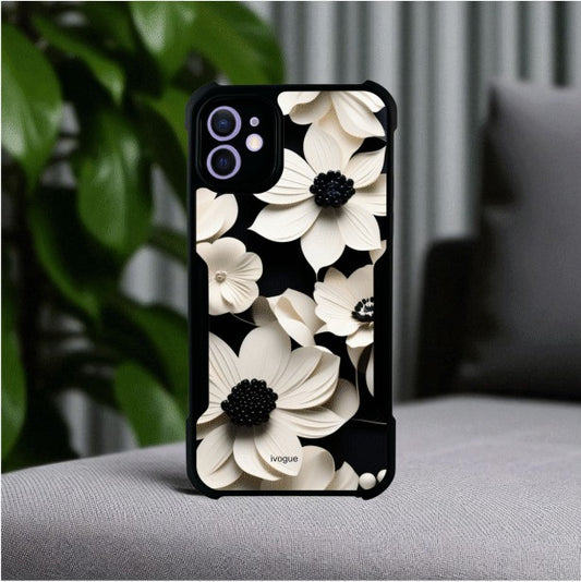 Black & Bloom Mobile Cover For Apple Iphone 12