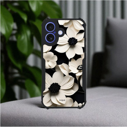 Black & Bloom Mobile Cover For Apple Iphone 16