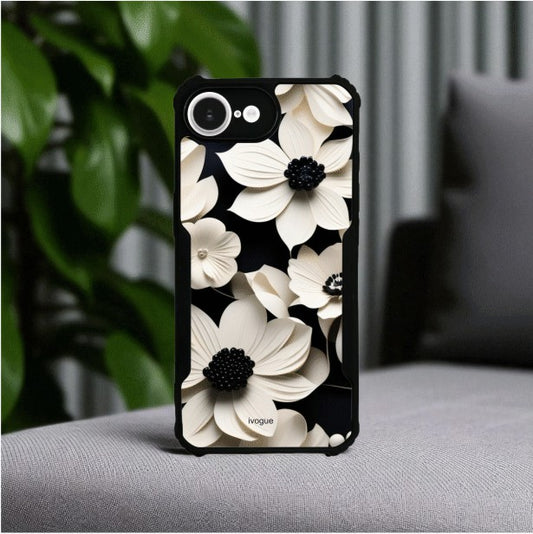 Black & Bloom Mobile Cover For Apple iphone 16e