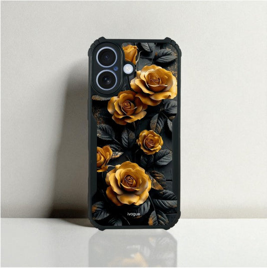 Golden Rose Mobile Cover For Apple Iphone 17