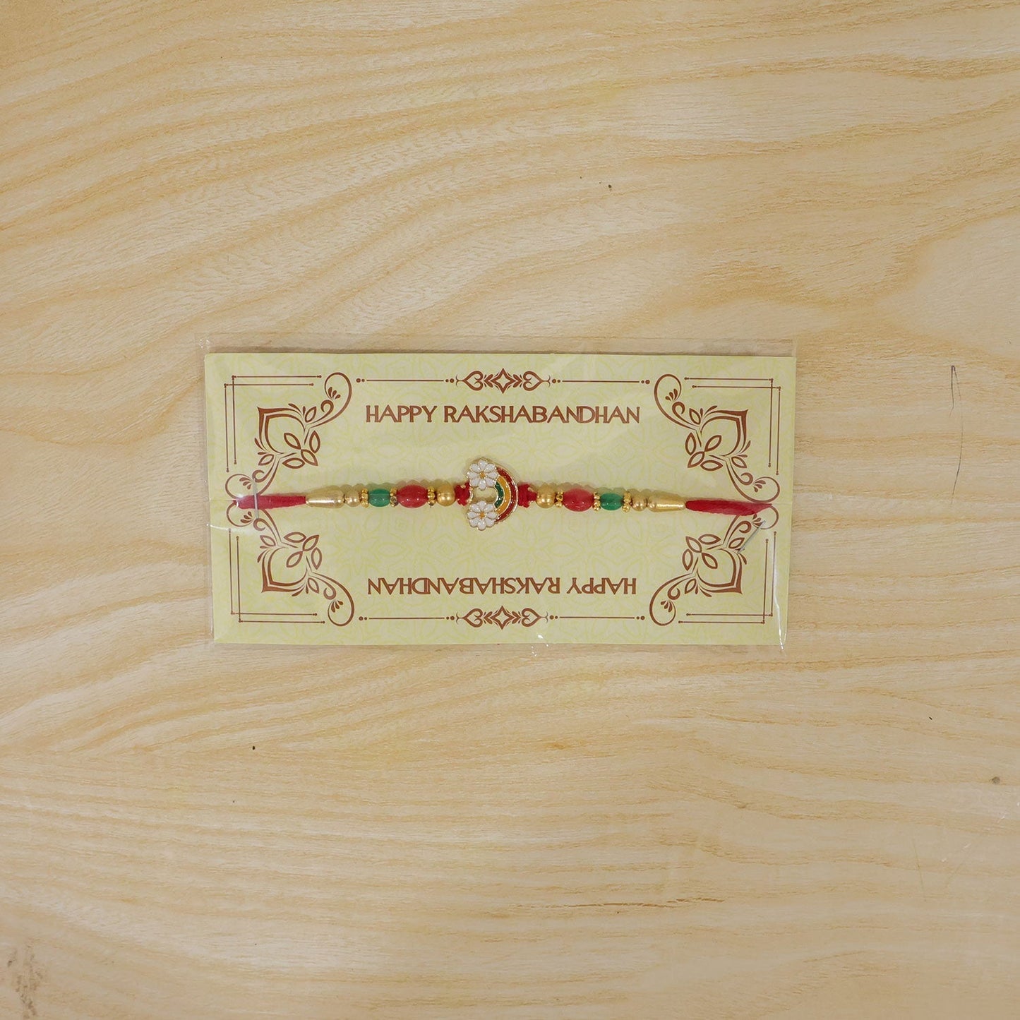 Rainbow Flower Rakhi Enamel Beadwork for Brother (5pcs)