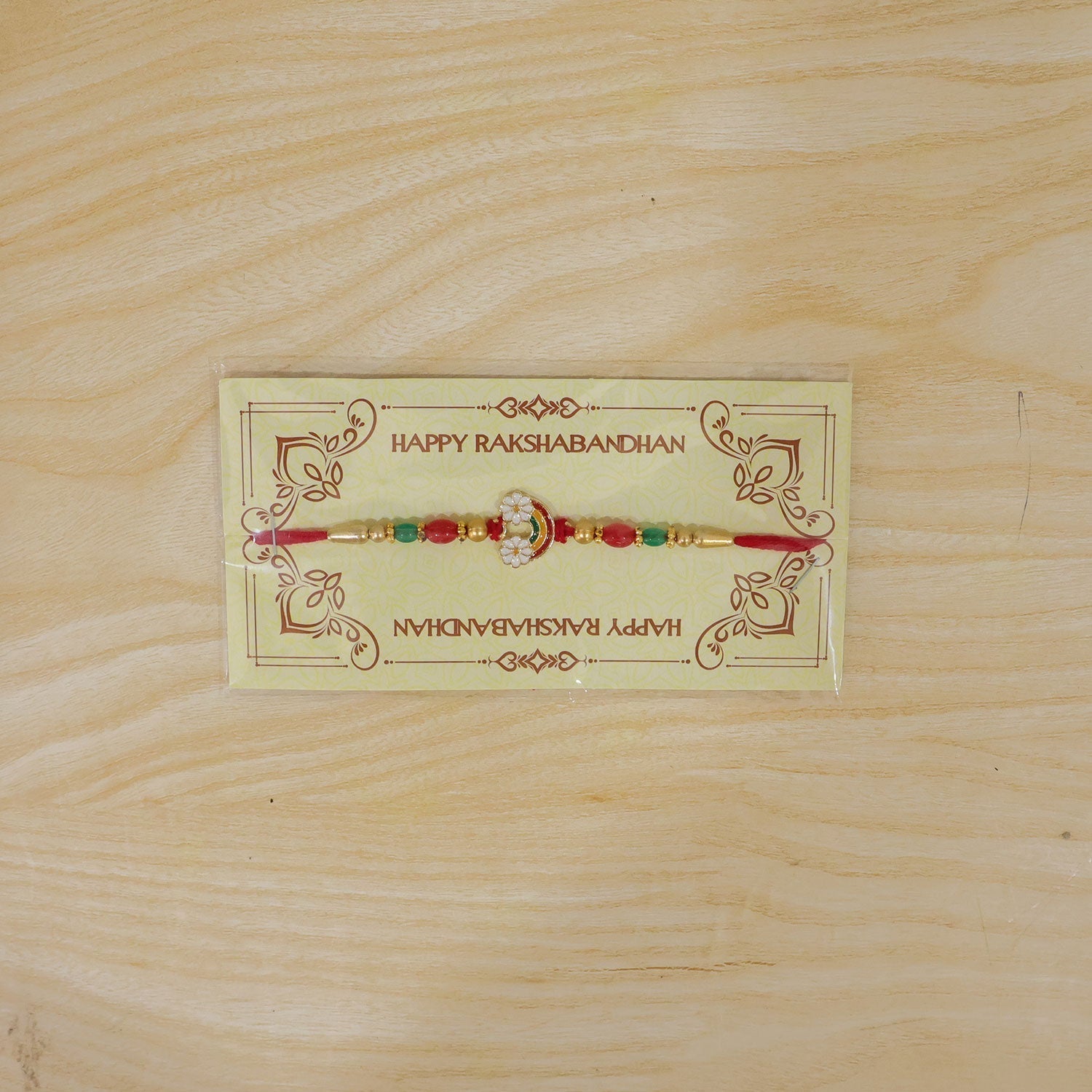 Rainbow Flower Rakhi Enamel Beadwork for Brother (5pcs)