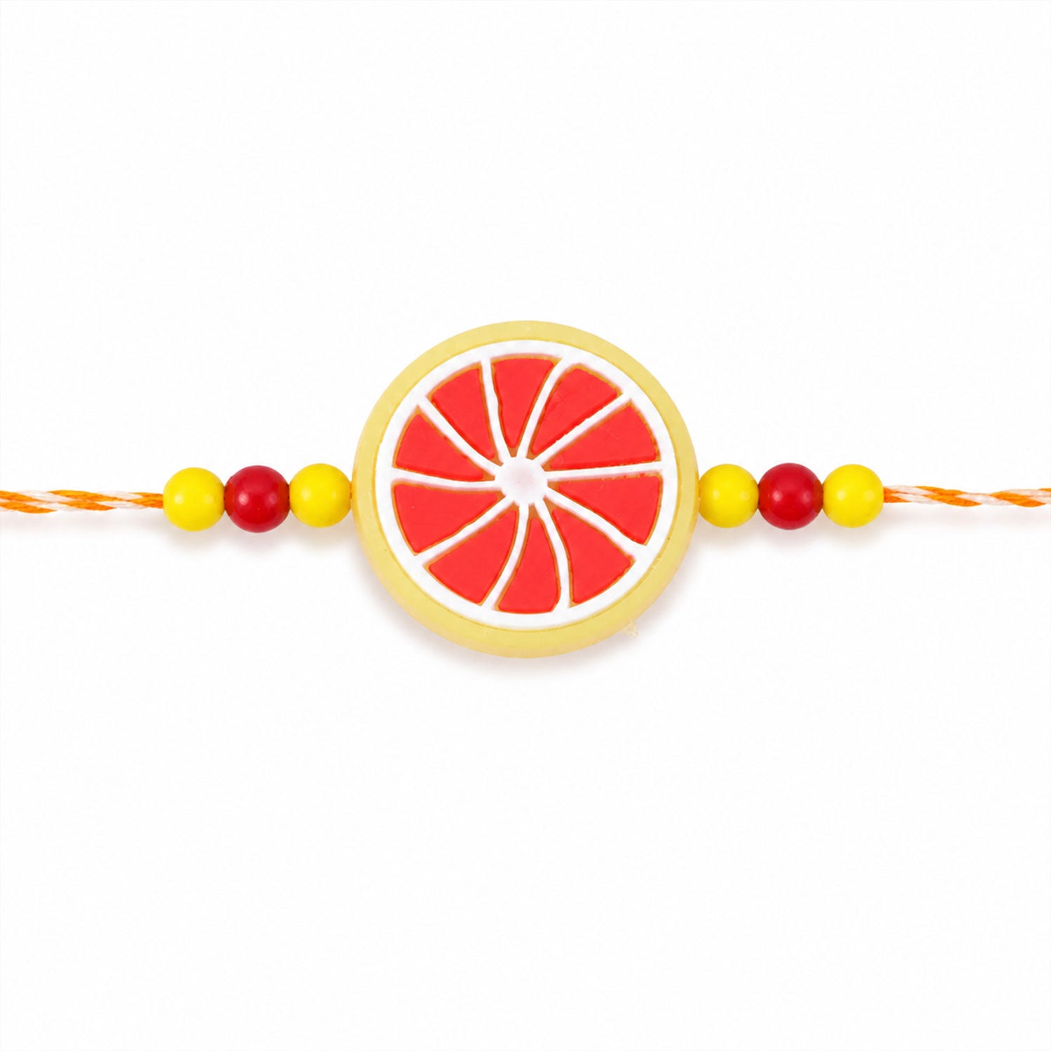 Fruit Slice Rakhi for Brother Beaded Charm Design (10pcs)