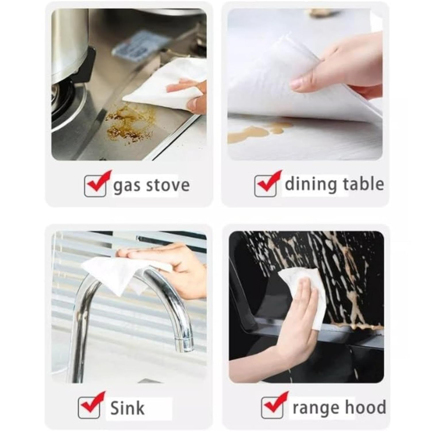 Kitchen Cleaning Wet Wipes for Oil and Grease Removal 80 Sheets Pack (1 Pc)