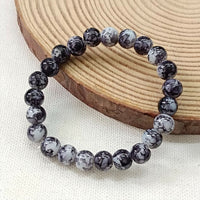 Black Glass Beads Bracelet