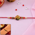 Peacock Feather Rakhi – Elegant Traditional Design for Raksha Bandhan