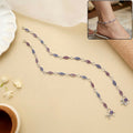 Dual Tone Leaf Link Anklet – Stylish & Lightweight Jewelry
