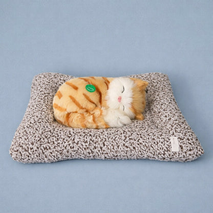 Sleeping Cat Plush Toy with Cushion for Car Dashboard, Home and Desk Decor