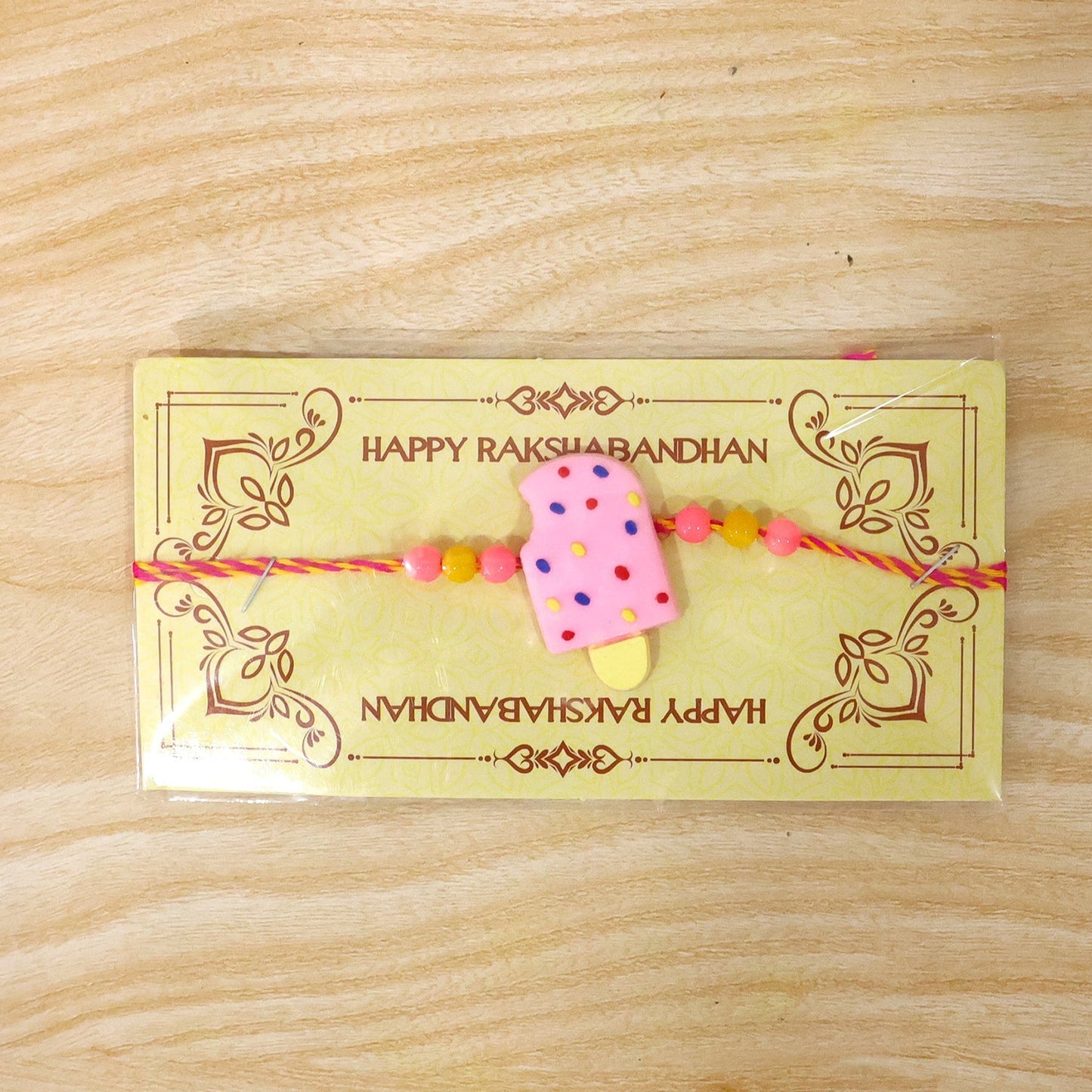 Ice Cream Kids Rakhi Unique Clay Design for Brother's Festivity (10pcs)