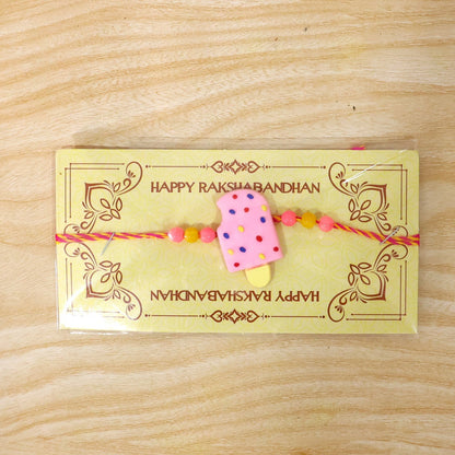 Ice Cream Kids Rakhi Unique Clay Design for Brother's Festivity (10pcs)