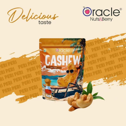 Oracle Peri Peri Cashew, Fiery Tangy Chilli Roasted Crunchy Healthy Kaju Snack 200g