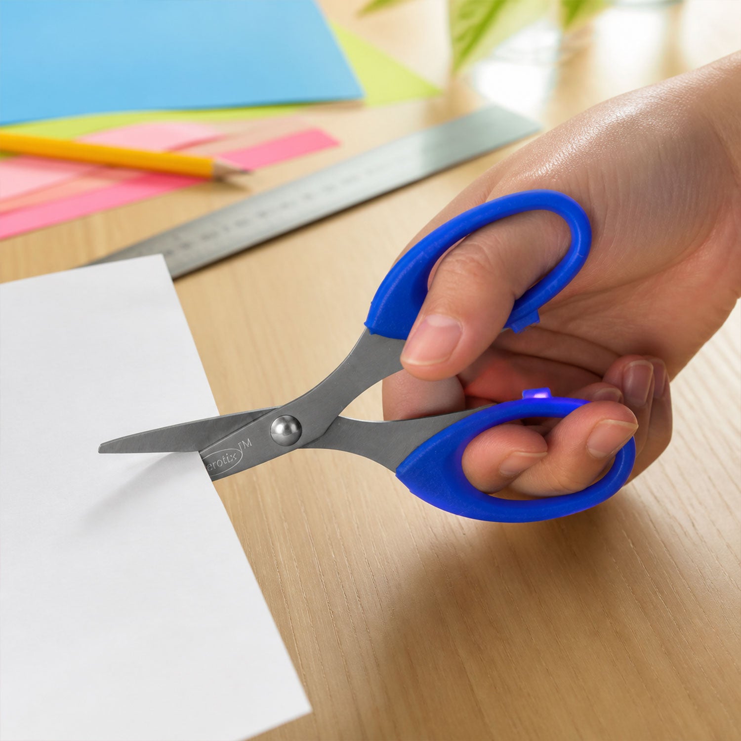 Small 4.75 Inch Stainless Steel Scissors with Easy Grip Handles for School & Craft