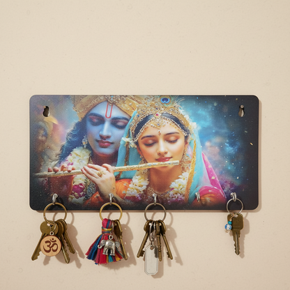 Lord Krishna Wall Key Holder | Main Door Key Organizer for Home & Office (Mix Design)