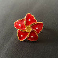 Beautiful Red Flower Ring for Women | Stylish Fashion Jewelry Gift