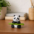 Panda Sitting with Bamboo Showpiece – Mini Resin Home Decor Figurine