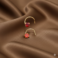 Red Ruby Crystal Nosepin Set – Gold Plated Studs Combo Pack