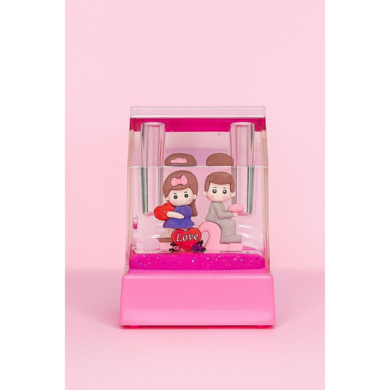 Romantic Couple Love Water Globe with Glitter Liquid and Cute Figurines – Decorative Desktop Showpiece with Love Heart Design – Perfect for Anniversary, Birthday, Wedding, Valentine’s Day and Romantic Gifts