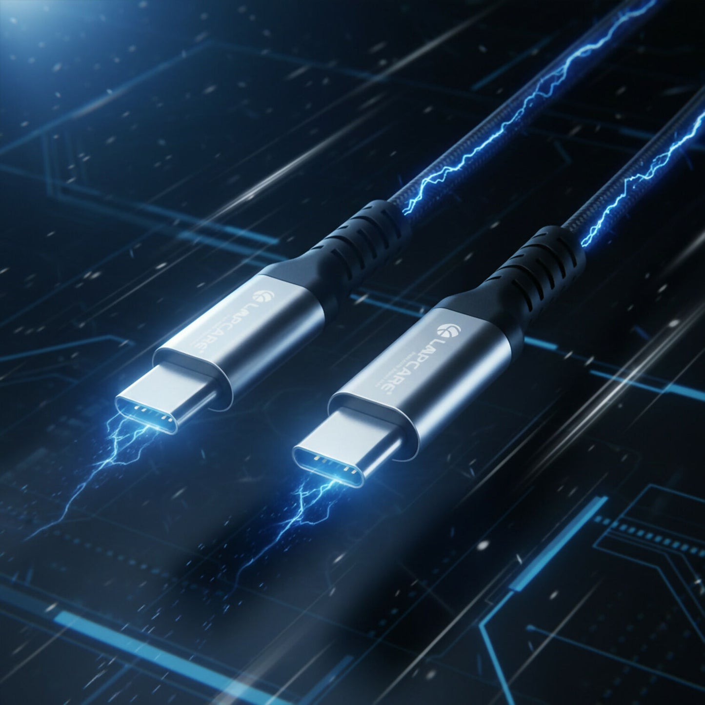 Lapcare Tough Maax USB Type-C to Type-C Braided Charging Cable with 65W Support