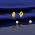 Gold-Plated Stud Earrings – Floral Elegance with CZ Stones