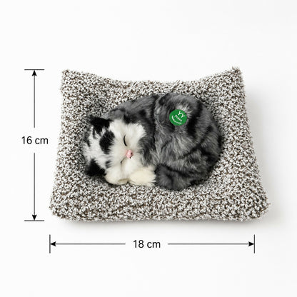 Plush cat toy showing detailed craftsmanship