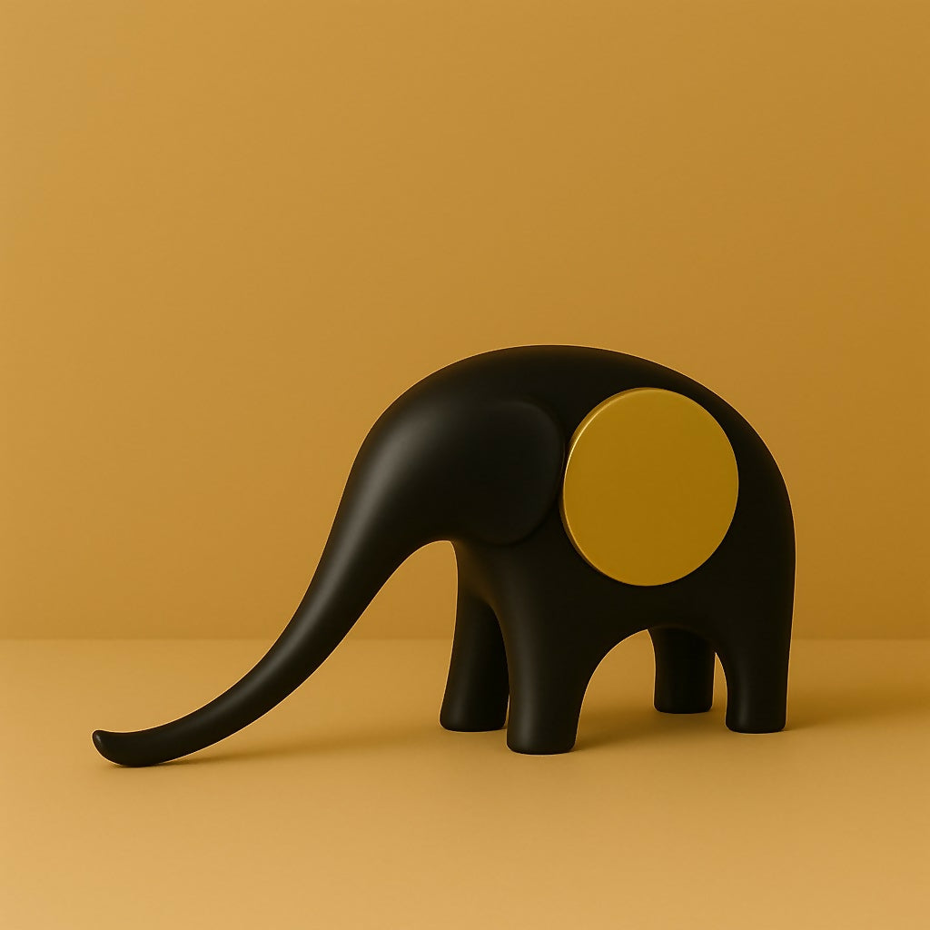 Elephant showpiece enhancing living room décor style
