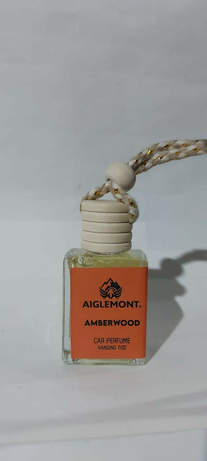 Aiglemont Amberwood Car Perfume Hanging Pod 10ml | Long-Lasting Car Air Freshener | Premium Car Interior Accessory