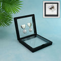 Heart-Shaped Earrings with Dangling Pearls – Elegant Gift Box