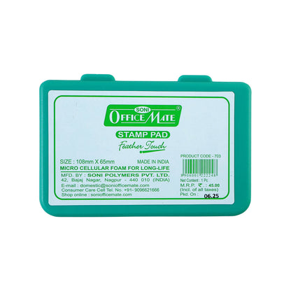 Premium Green Stamp Pad with High-Quality Ink & Microcellular Foam – (108 × 65 mm)
