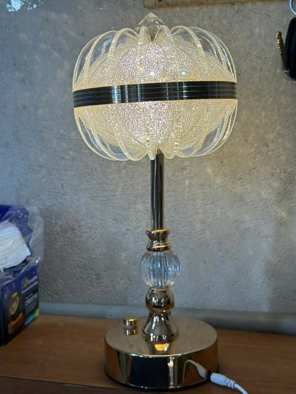 Luxury Bedside Lamp with Metal Stand for Living Room, Bedroom & Office Decoration