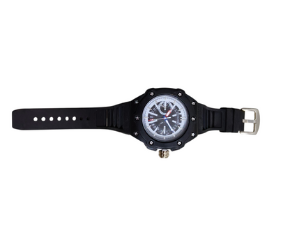 Men’s Premium Black Dial Analog Wrist Watch with Silicone Strap