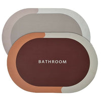 Premium Oval Anti-Slip Bathroom Floor Mat – Super Absorbent Quick Dry Soft Bath Rug for Home, Hotel & Spa | Modern Minimal Design with Non-Slip Rubber Base & Water Absorbent Surface – Washable Bathroom Mat in Multicolor Shades