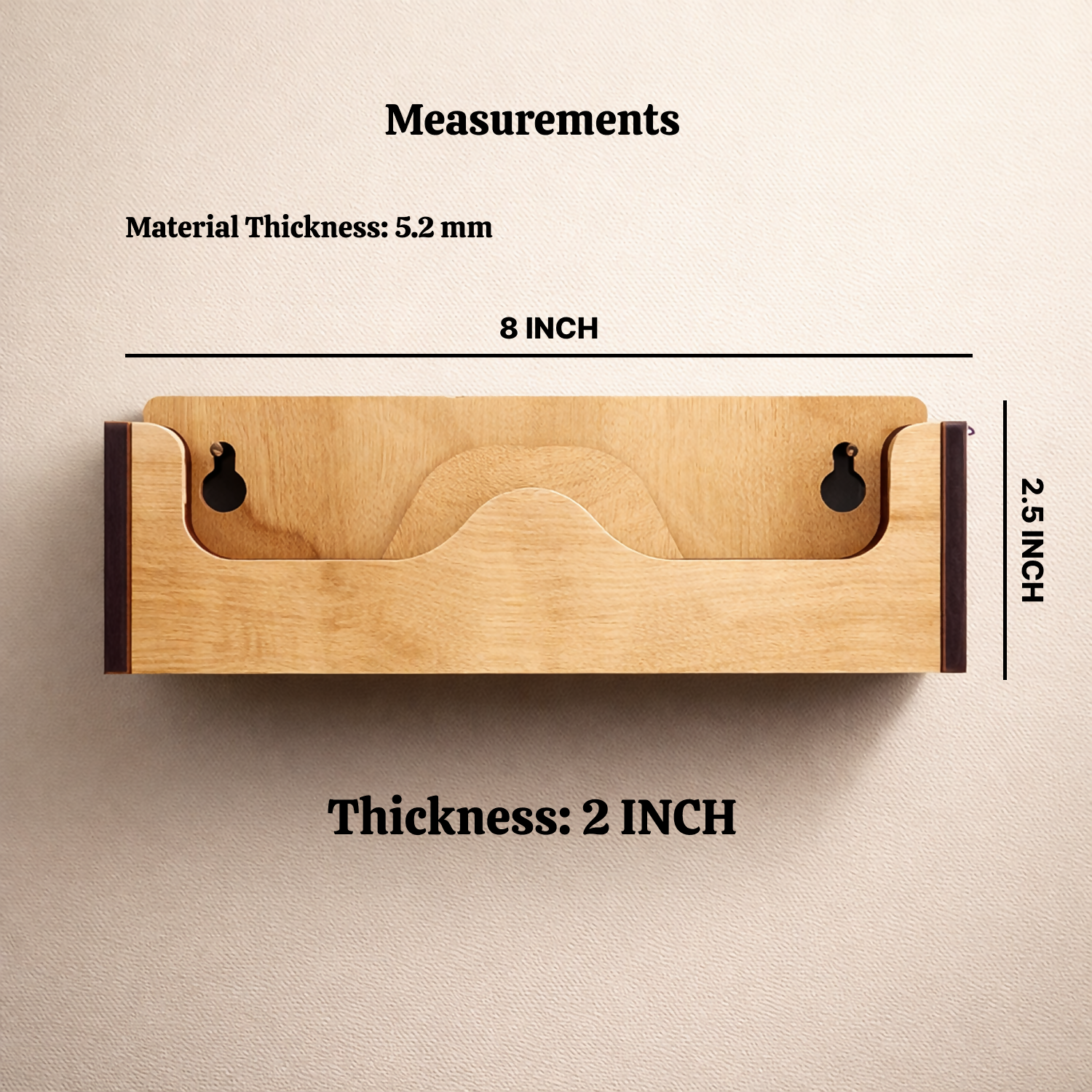 Wooden Wall Mounted Sunglasses Holder with Shelf for Glasses and Accessories