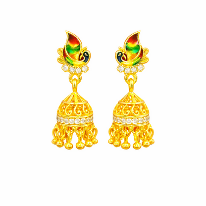 Traditional Indian Peacock Design Earrings