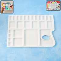 Khyati Colour Mixing Plate – Rectangle Big Artist Palette with Multiple Deep Wells