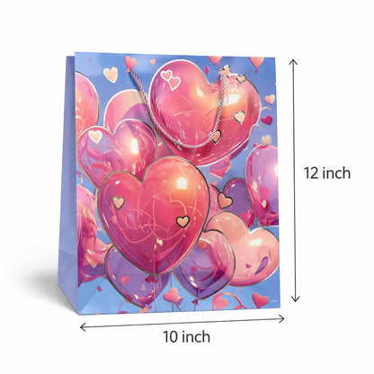 Heart Balloon Print Gift Paper Bag with Handle 1 Piece