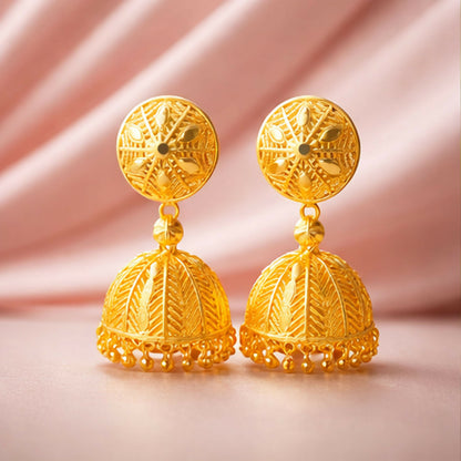 Traditional Gold Plated Jhumka Earrings for Women